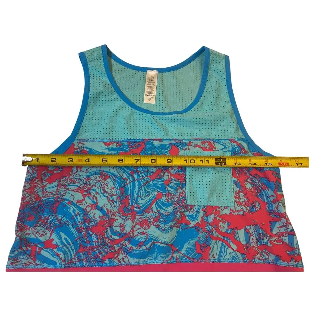 IVIVVA By Lululemon Quick Dry Pink Blue Tank Top Sleeveless Muscle Size 12 - EUC